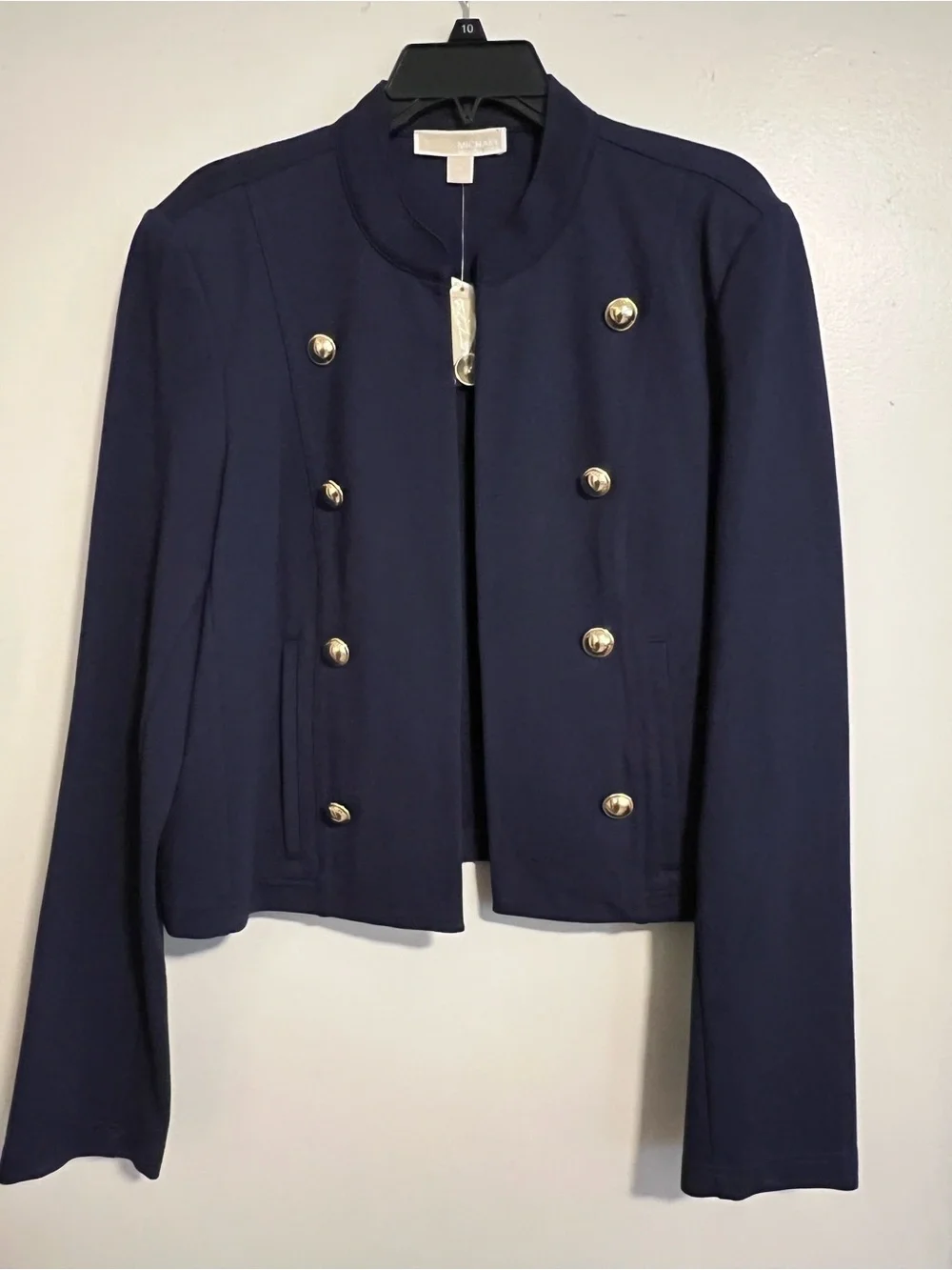 Michael Kors Navy Double-Breasted Gold-Button Blazer